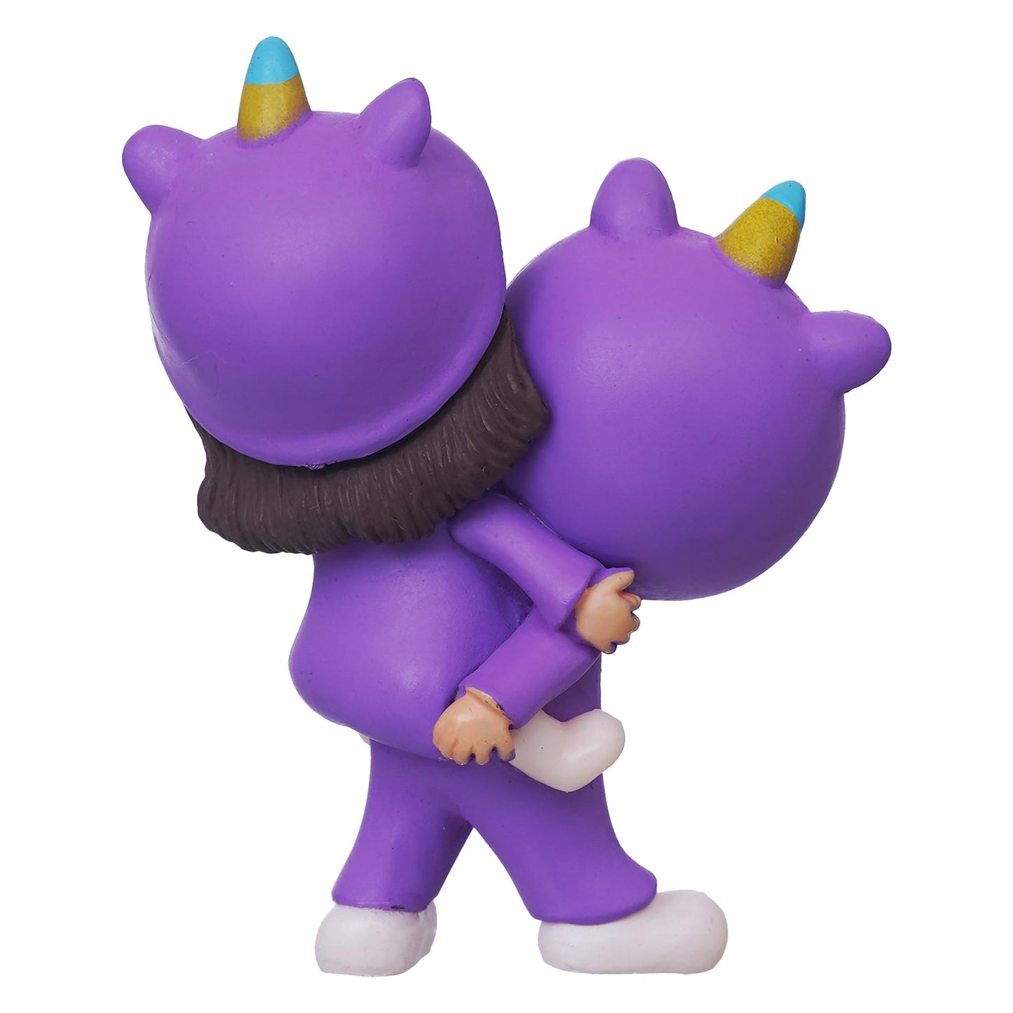 Purple Miniature Cute Couple Statue Girl On Boy's