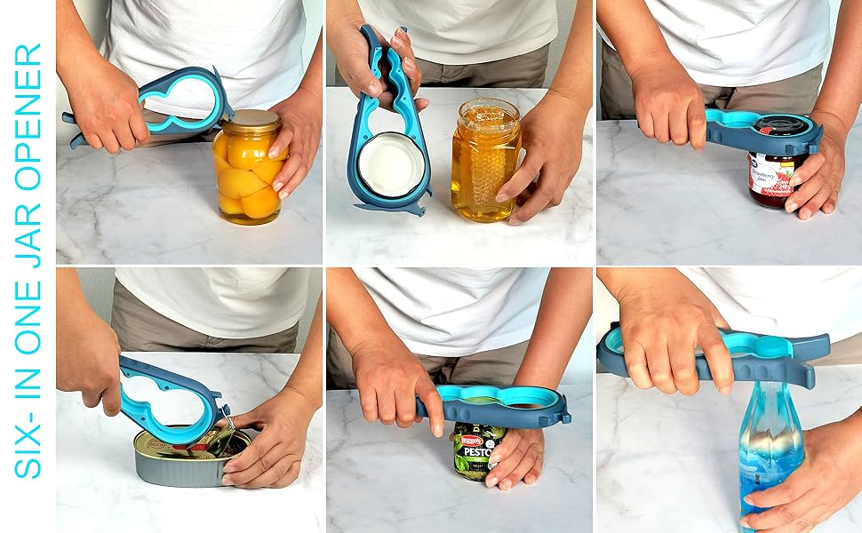 Otstar Jar Opener Bottle Opener and Can Opener for Weak hands, Seniors with Arthritis and Anyone with Low Strength