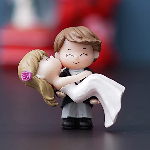 Purple Miniature Cute Couple Statue Girl On Boy's