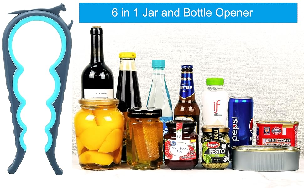 Otstar Jar Opener Bottle Opener and Can Opener for Weak hands, Seniors with Arthritis and Anyone with Low Strength