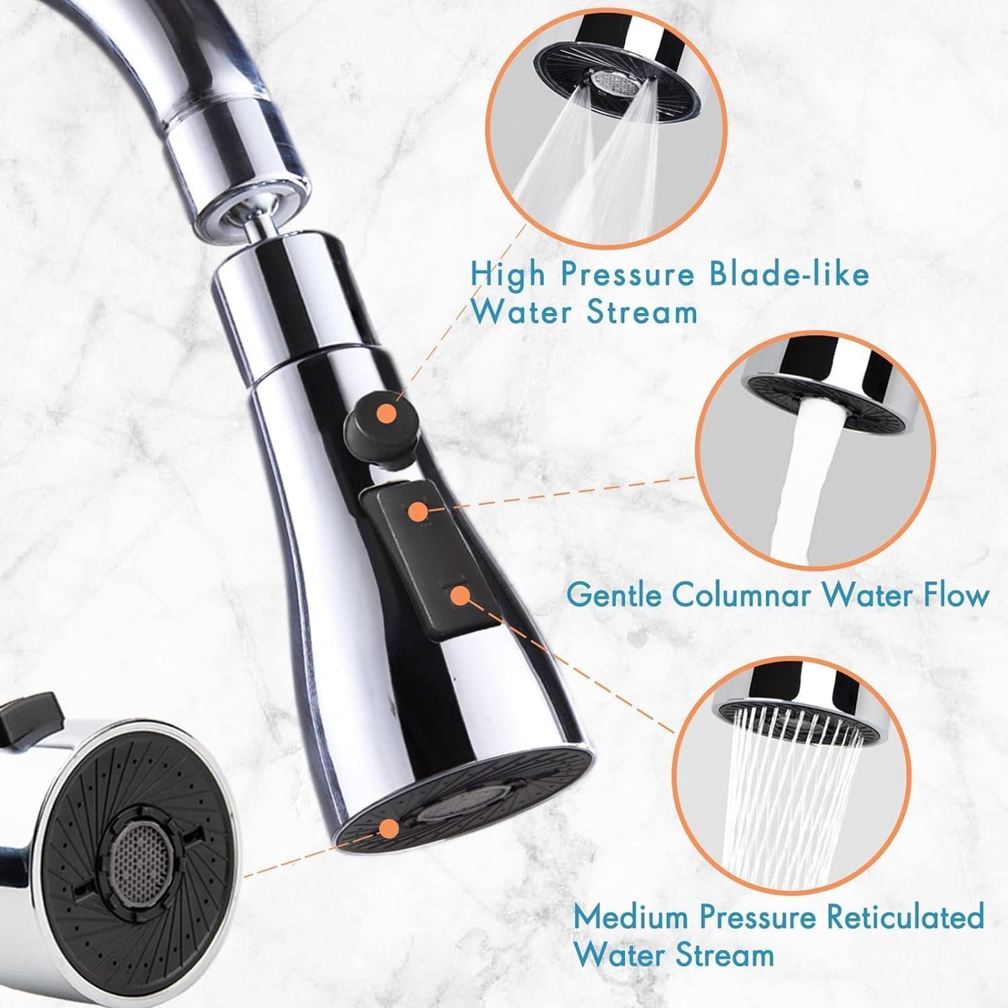 Nubilous Tap Extender for Kitchen Sink, Flexible Faucet