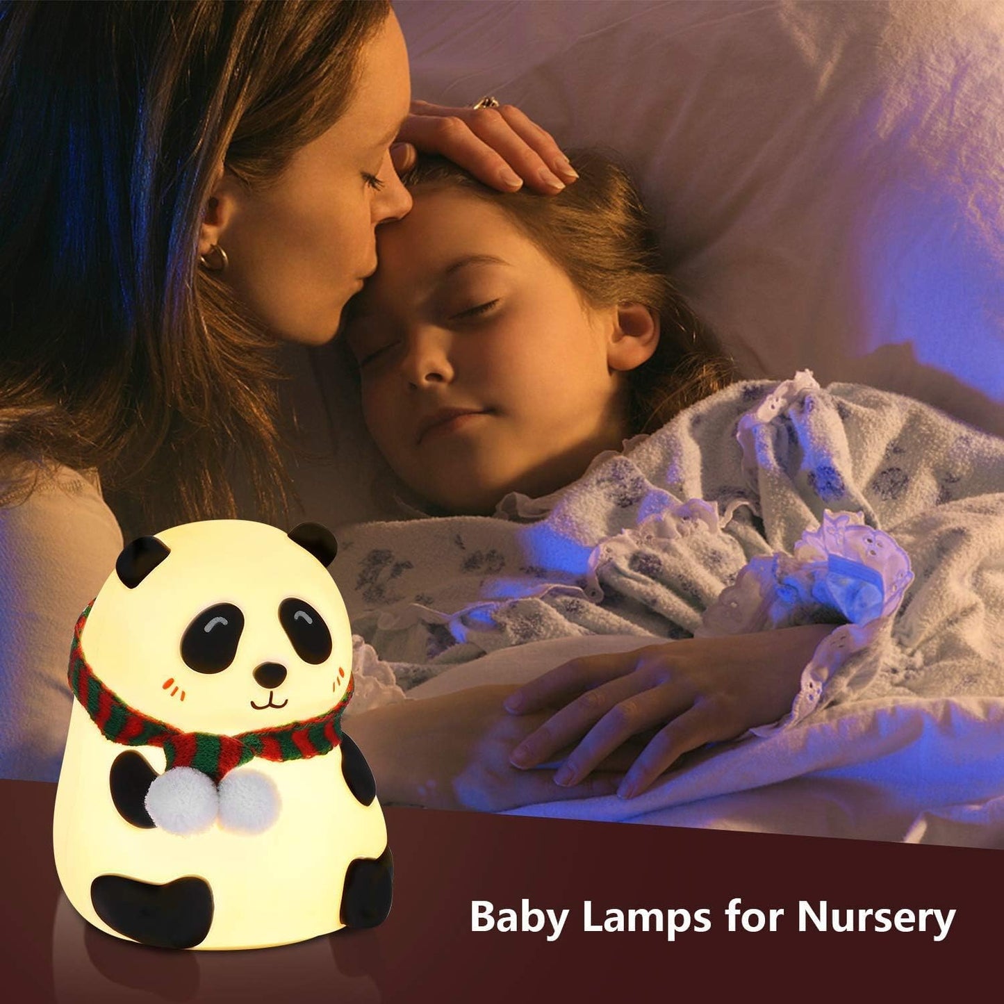 One94Store Rechargeable Silicone Panda Night Light for Kids