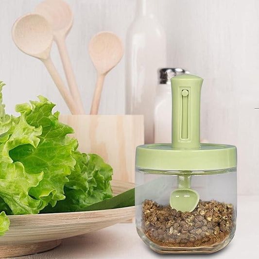 4 Piece Air Tight Jar with Stand Spoon ( PACK OF 4)